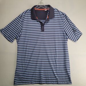 Cutter and Buck Polo Mens XL Striped Blue/Black/Gray Casual Golf Shirt